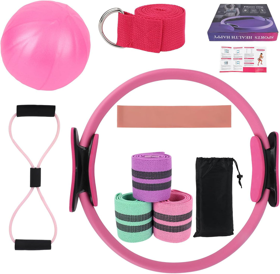 Tinoaly 11stk Pilates Essentials Set für Frauen, Besseres Yoga Trainingsgerät Zuhause mit Pilates-Ri