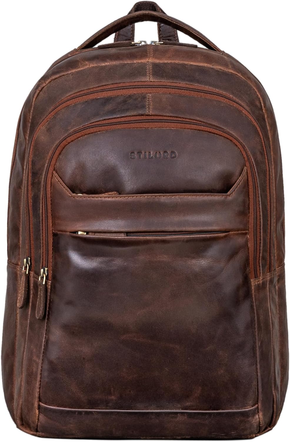 STILORD 'Keno' Leder Rucksack mit Laptopfach 15,6 Zoll Business Rucksack Herren und Damen Bürorucksa