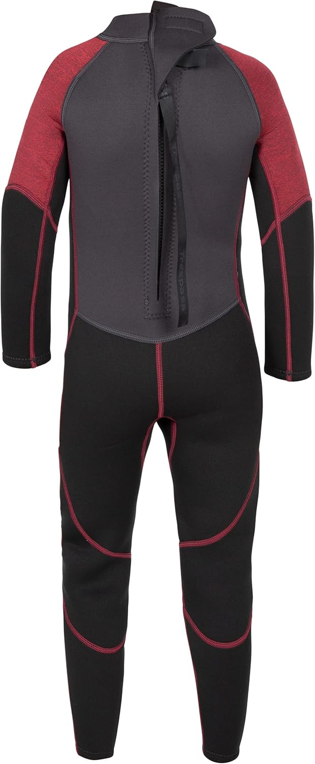 Trespass Amigo Neoprenanzug für Jungen, volle Länge, 3 mm, ergonomische Passform Merlot Marl 9 -10 J