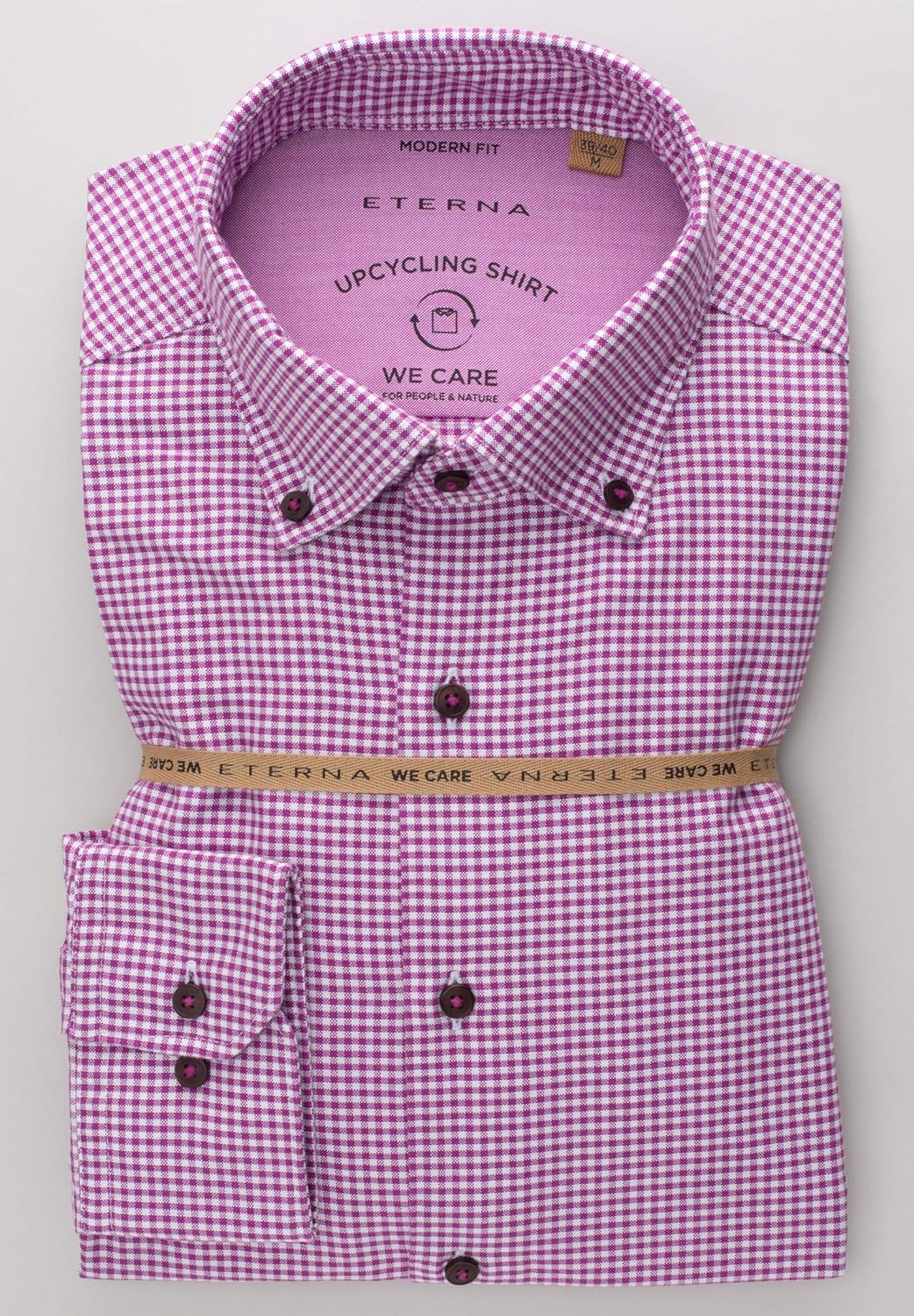 eterna Langarm Hemd Regular Fit Oxford kariert