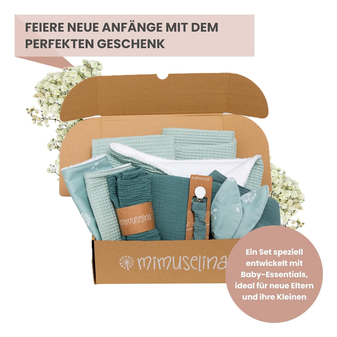 MIMUSELINA Pack Neugeborenen Geschenk | Baby Geschenk Mädchen oder Junge | Babygeschenke zur Geburt