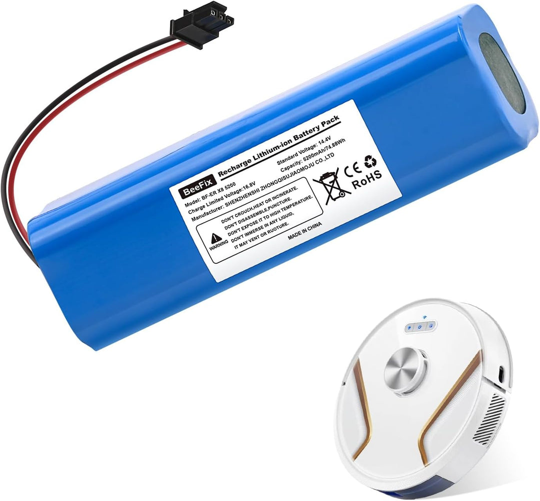 Beefix Ersatzakku für Eufy RoboVac X8, RoboVac X8 Hybrid, RoboVac X8 White, RoboVac X8 Hybrid White,