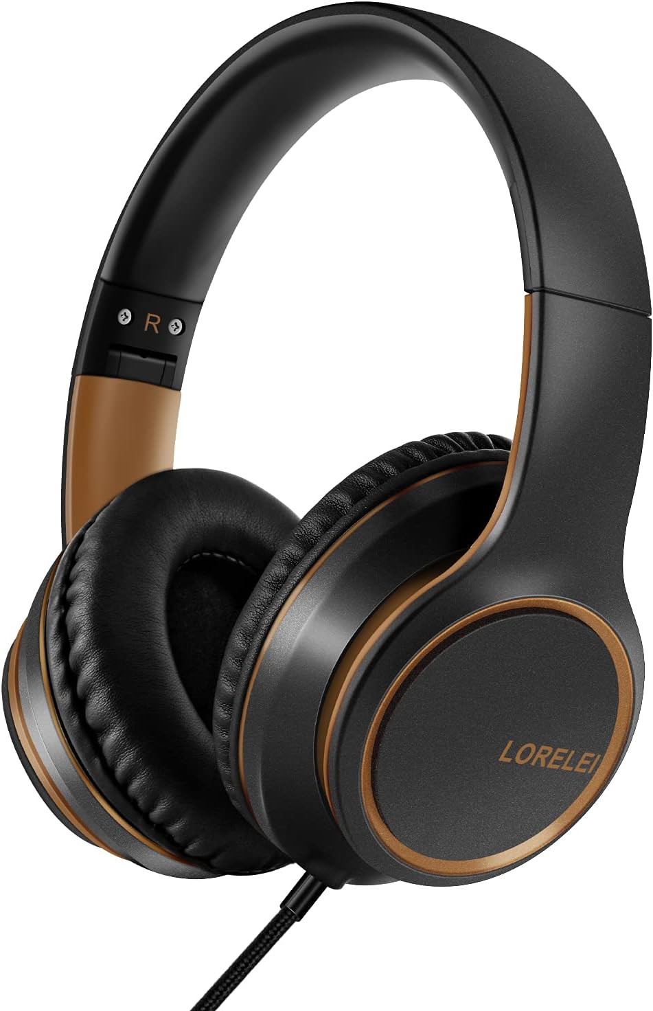 LORELEI X8 Over-Ear-Kopfhörer mit Mikrofon mit 1,45 m verwicklungsfreier Nylonschnur und 3,5-mm-Stec