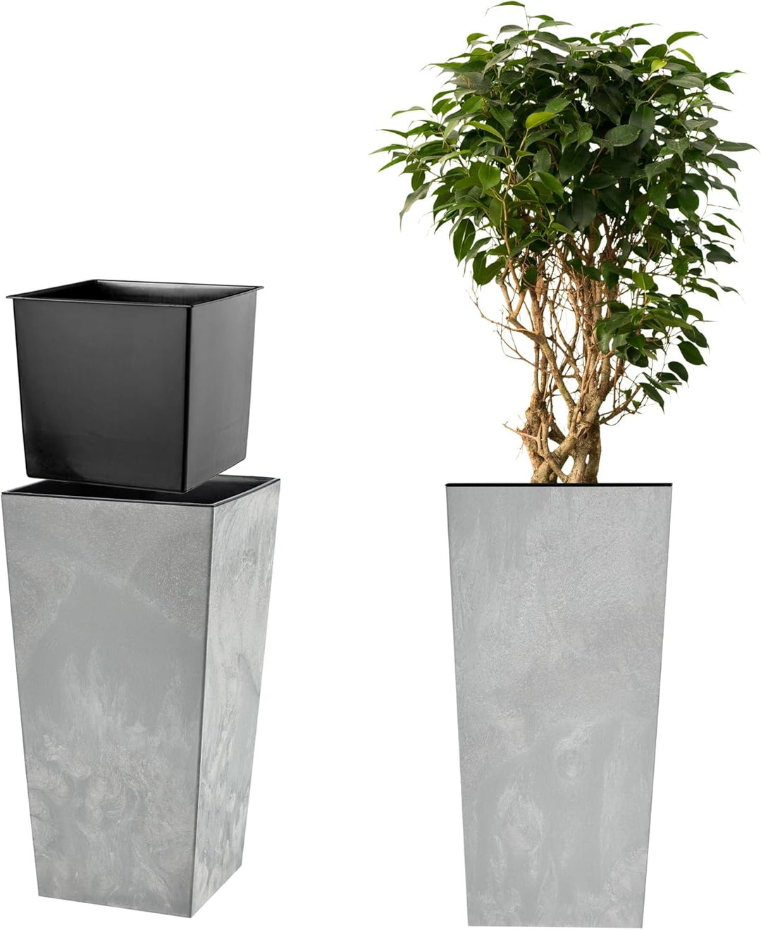 KADAX Blumentopf, Blumenkübel aus Kunststoff, Pflanzkübel für Blumen, Innen- und Aussenbereich, Gart