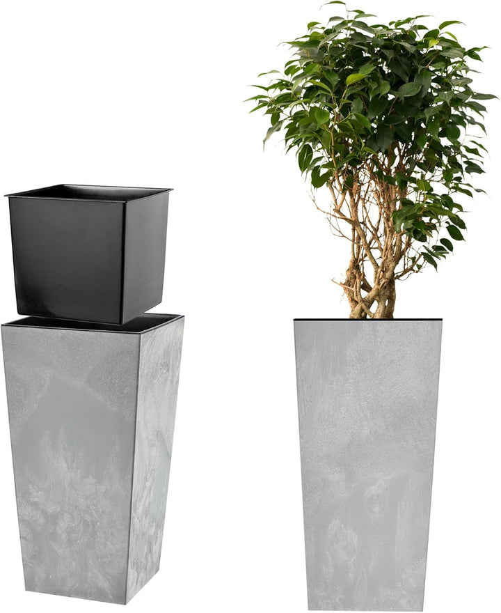 KADAX Blumentopf, Blumenkübel aus Kunststoff, Pflanzkübel für Blumen, Innen- und Aussenbereich, Gart