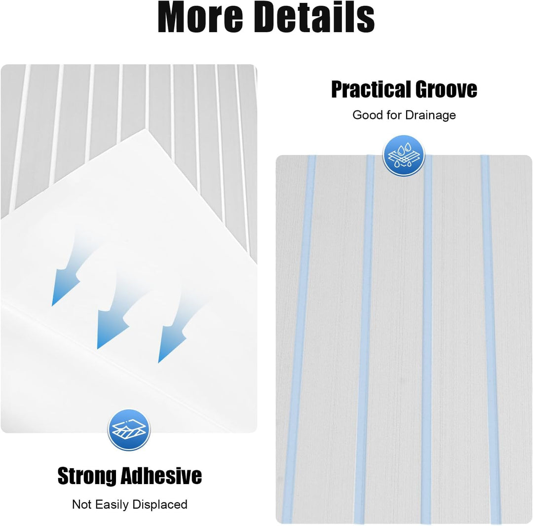 BJTDLLX Eva Schaum Teak Decking Boots Bodenbelag Selbstklebend rutschfeste Matten Blatt Bootsfussbod