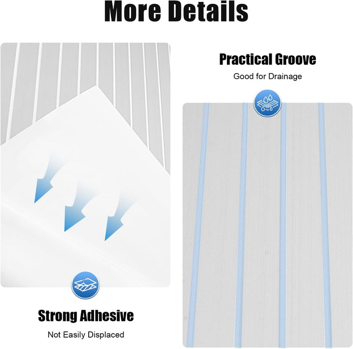 BJTDLLX Eva Schaum Teak Decking Boots Bodenbelag Selbstklebend rutschfeste Matten Blatt Bootsfussbod