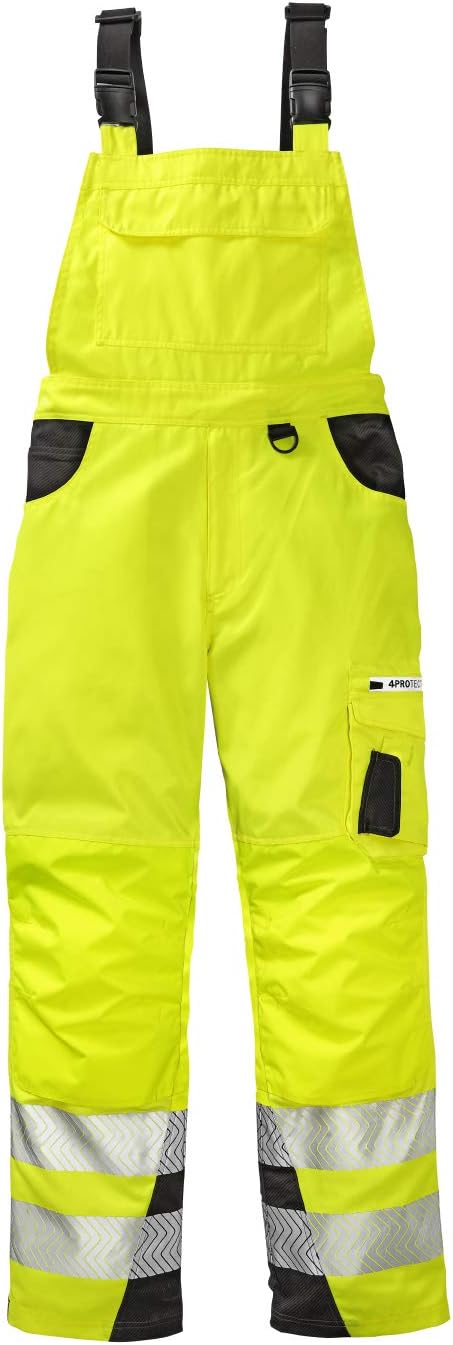 4PROTECT® Warnschutz-Latzhose ALABAMA, leuchtgelb/grau, Gr. 68