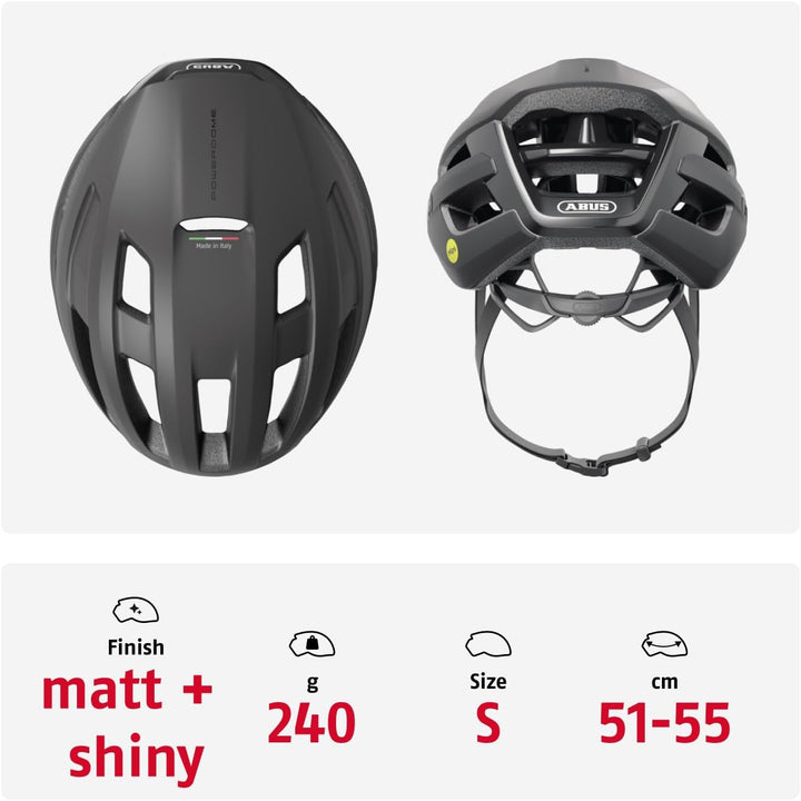 ABUS Rennradhelm PowerDome MIPS - leichter Fahrradhelm mit cleverem Belüftungssystem und Aufprallsch