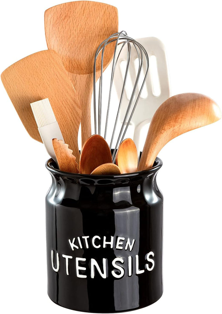 Karisky Kitchen Utensilhalter, grosser Bauernhaus Utensilhalter für Arbeitsplatten, dekorative Keram