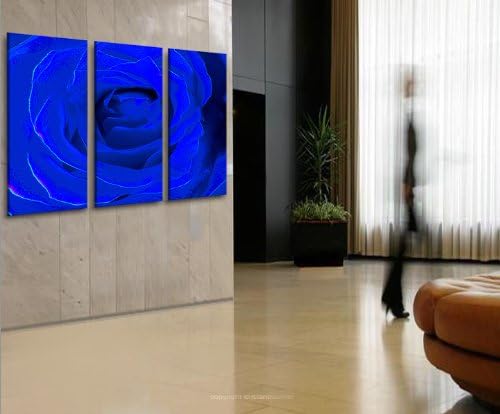 islandburner Bild Bilder auf Leinwand Blue Rose Pop Art Blumen XXL Poster Leinwandbild Wandbild Deko