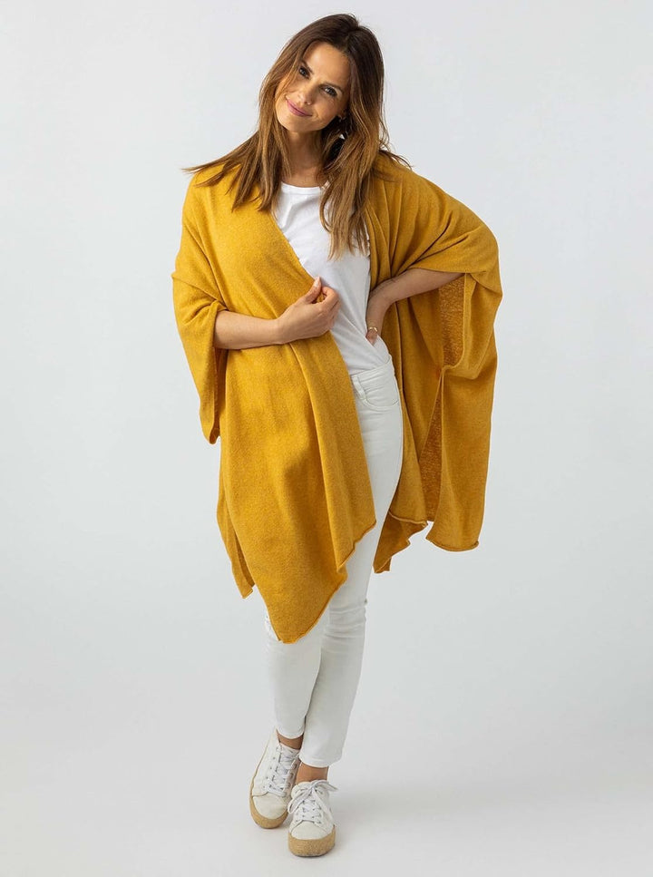Zwillingsherz Poncho-Schal mit Kaschmir - Hochwertiges Cape für Damen - XXL Umhängetuch und Tunika m