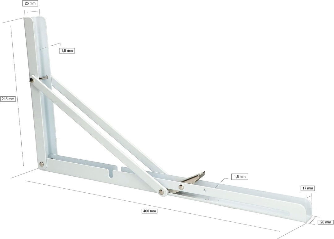 KOTARBAU® 2er Set Faltbarer Regalträger 400 mm Klappkonsole für Regale, 400 mm