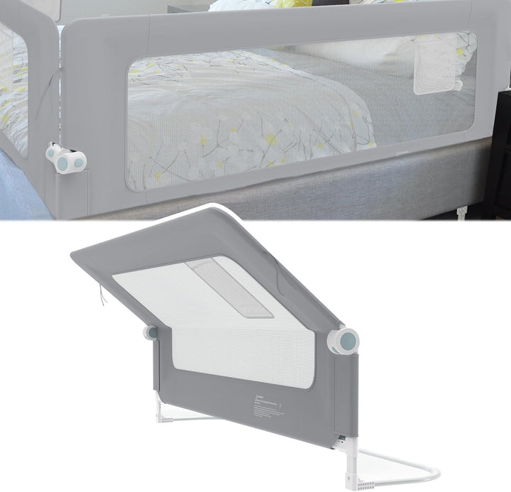 NAIZY Rausfallschutz Bett Rail 150cm Klappbar Bettgitter Baby mit Aufbewahrungstaschen, Bettschutzgi