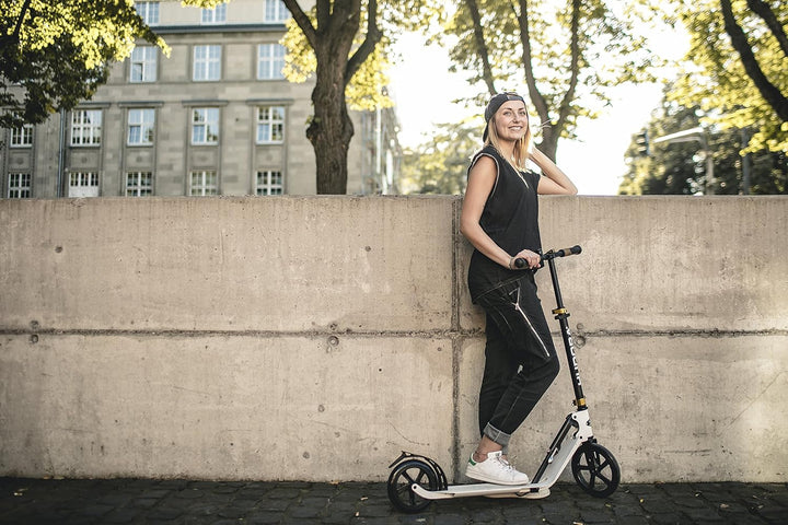 HUDORA BigWheel Style 230 Scooter - Stabiler Aluminium-Roller mit grosser Trittfläche - Höhenverstel