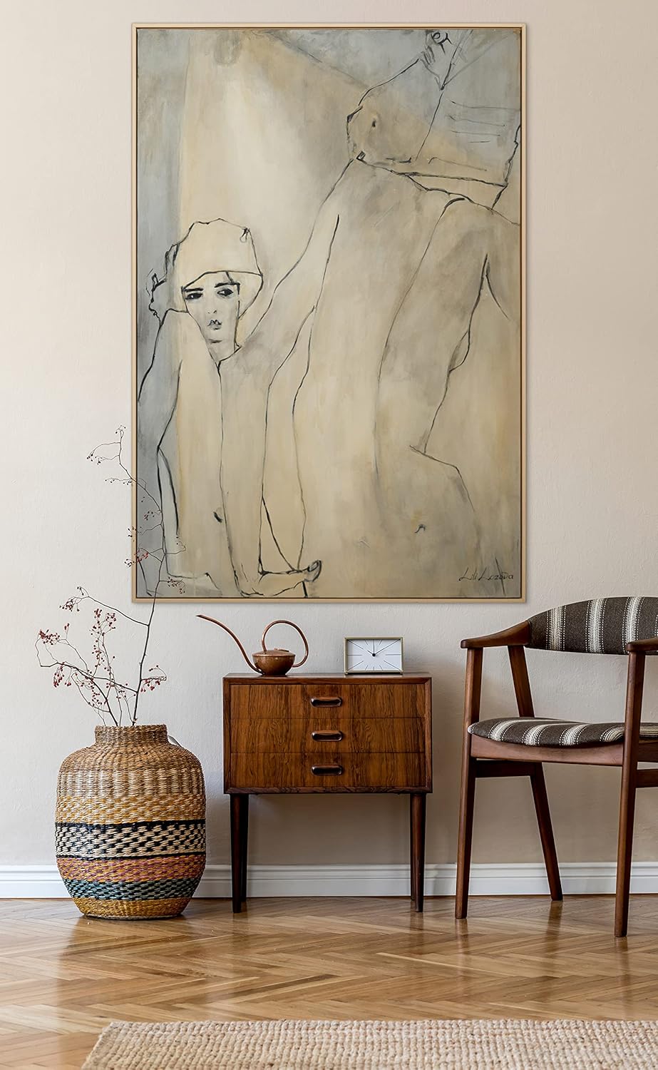 YS-Art XXL Abstrakt Acryl Gemälde auf Leinwand mit Rahmen Amsterdam handgemalte Wandbilder Wohnzimme