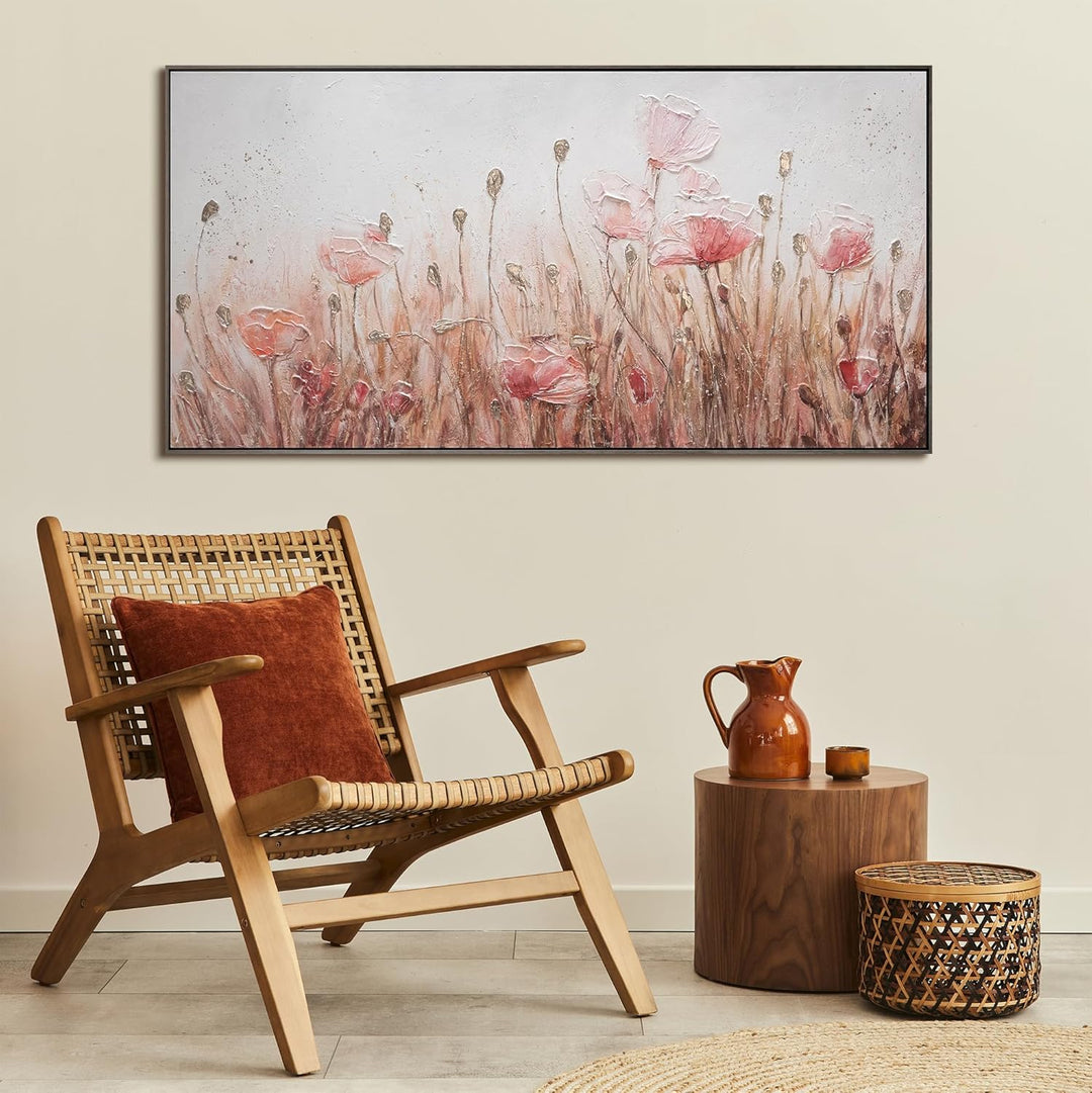 YS-Art Abstrakt Acryl Gemälde auf Leinwand April handgemalt Wandbilder Wohnzimmer modern Wohndekor B