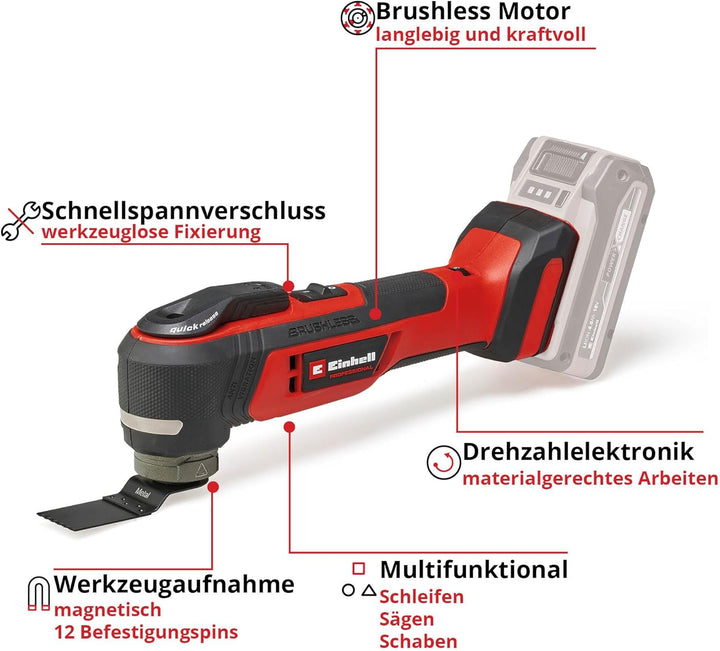 Einhell Professional Akku-Multifunktionswerkzeug TP-MG 18 Li BL-Solo Power X-Change (18 V, 3 Funktio