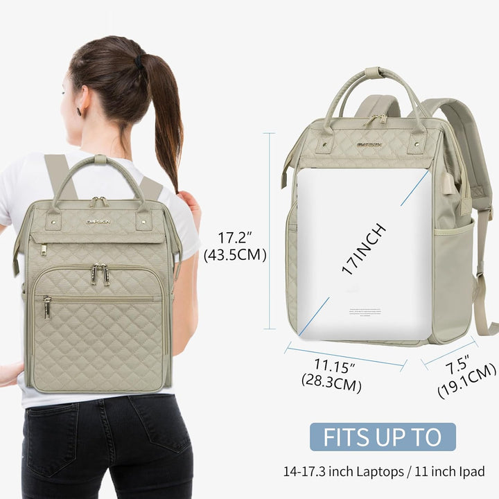EMPSIGN Rucksack Damen Laptop Rucksack, Beige