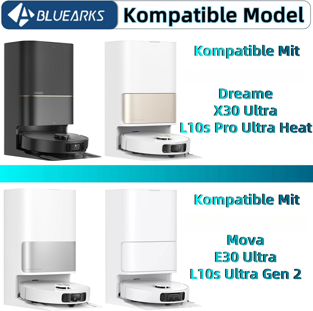 Bluearks 21 Stück Zubehör für Dreame L10s Pro Ultra Heat/X30 Ultra Saugroboter, Bestehend Aus 1 Haup
