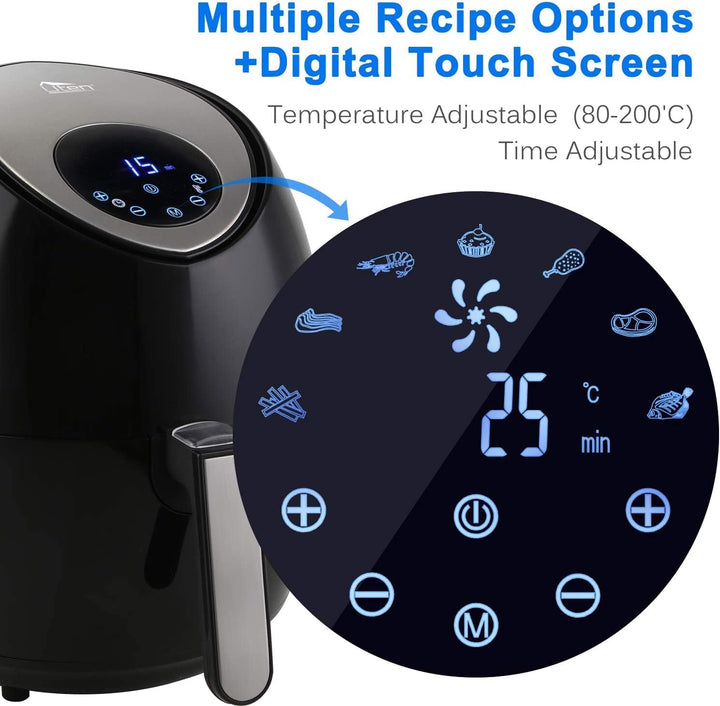 Heissluftfritteuse, Uten 4,5L Fritteuse Airfryer XL Aerofryer mit Digitalem Display, 7 Programms, To