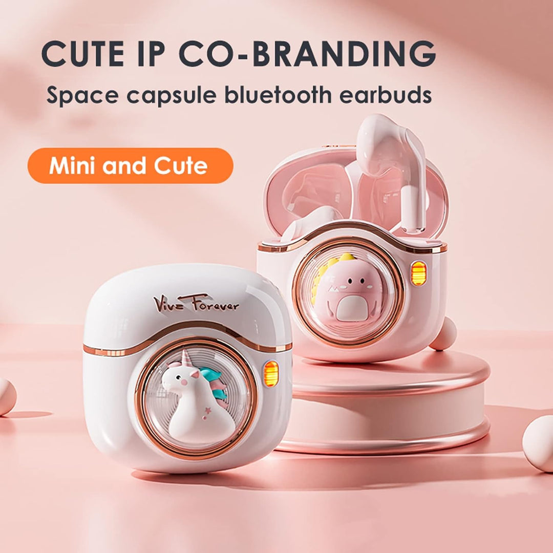 Bluetooth Kinder Kopfhörer Kabellos Rosa In-Ear Kleine Ohrhörer HiFi Stereo Klang mit Mic für Arbeit