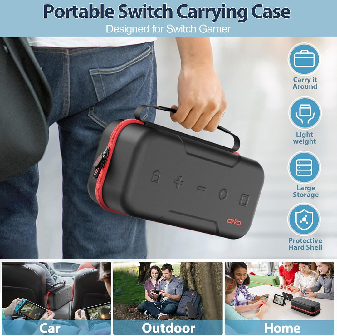 OIVO Switch Tasche kompatibel mit Nintendo Switch/OLED-Modell, Grosse Switch Tragetasche für Joycon