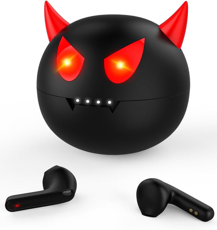 Togetface Drahtlose Kopfhörer für Kinder, Bluetooth Little Devil Kopfhörer mit Ladebox, wasserdichte