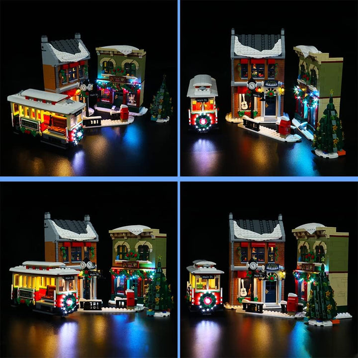 LocoLee Led Licht Set Kompatibel mit LEGO Weihnachtlich Geschmückte Hauptstrasse, Led Beleuchtungs S