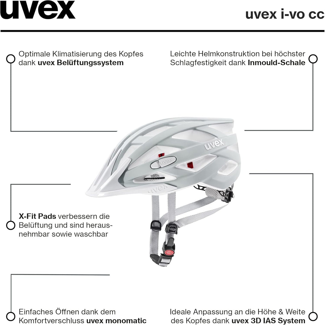uvex i-vo cc - Leichter Allround-Helm für Damen und Herren - individuelle Grössenanpassung - erweite