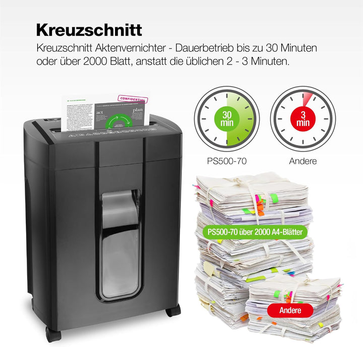 Peach Partikelschnitt Aktenvernichter - 16 Blatt - 18 Liter/300 A4 - 4 x 38 mm Partikelgrösse (P-4),