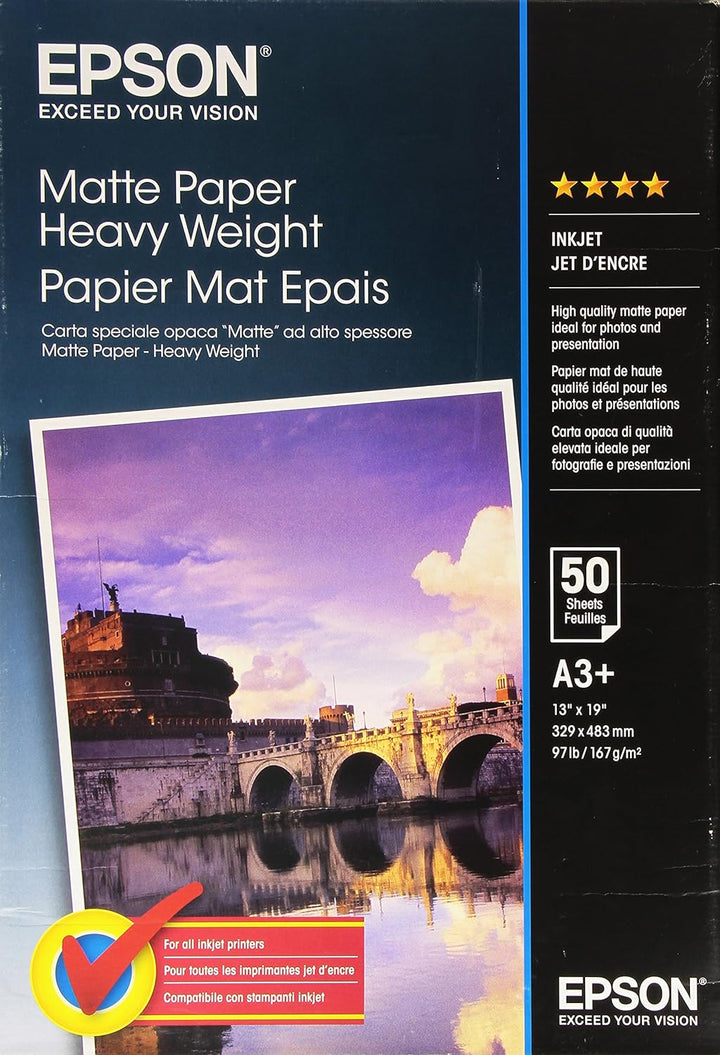 Epson C13S041264 Matte heavyweight Paper Inkjet 167g/m2 A3+ 50 Blatt Pack