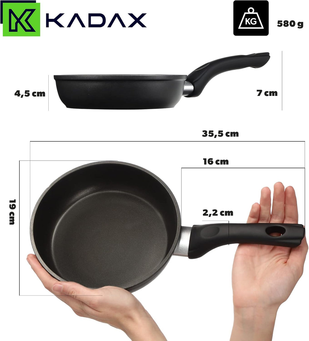 KADAX Bratpfanne, Pfanne mit Antihaftbeschichtung, beschichtete Gourmetpfanne, Induktion Universallp