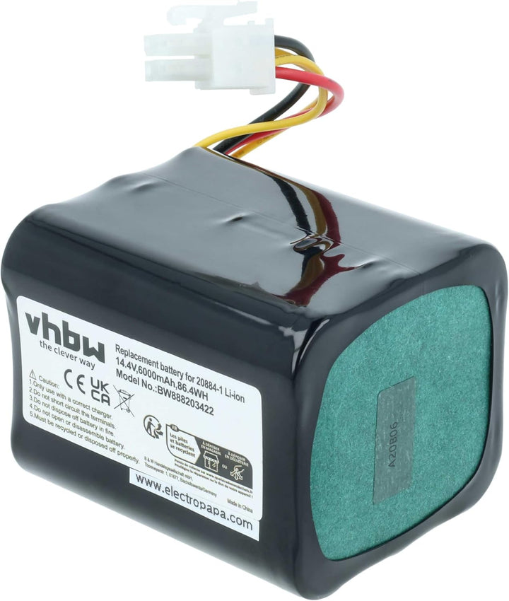 vhbw Akku kompatibel mit Vorwerk Kobold VR200 Staubsauger Home Cleaner Heimroboter (6000mAh, 14,4V,