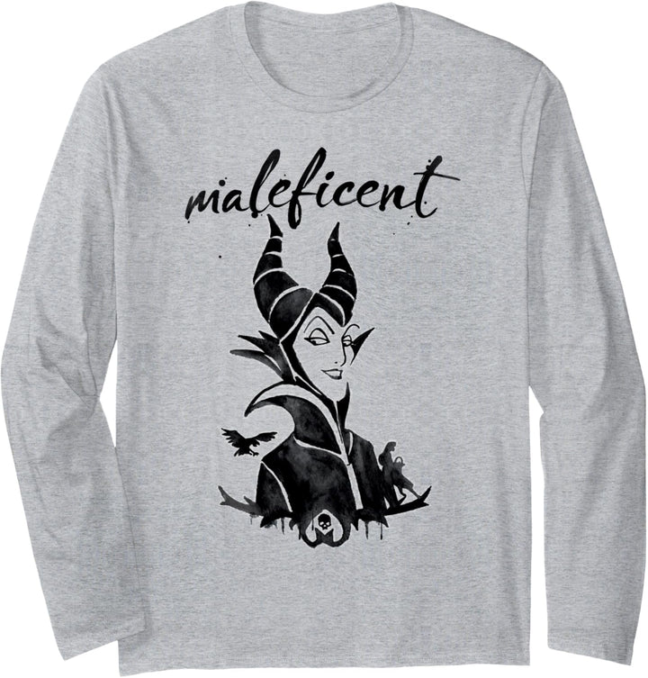 Disney Sleeping Beauty Maleficent Painted Portrait Langarmshirt