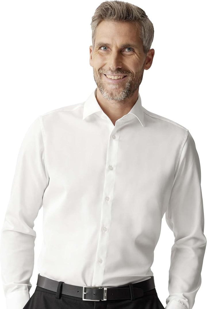 Venti Herren Twill Hemd uninah 001880 Modern Fit 36 Weiss, 36 Weiss