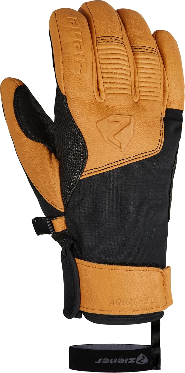Ziener Herren Ganzenberg Ski-Handschuhe/Wintersport, wasserdicht, atmungsaktiv, Alpine Wool 11 black
