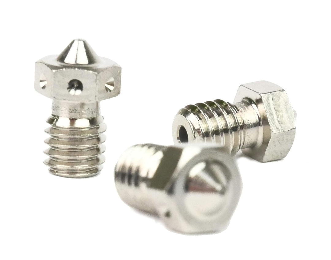 Genuine E3D Plated Copper Nozzle 0.4mm, 0.6mm Triple Pack for V6 HotEnd 3D Printer (3mm, 0.4mm) 3mm