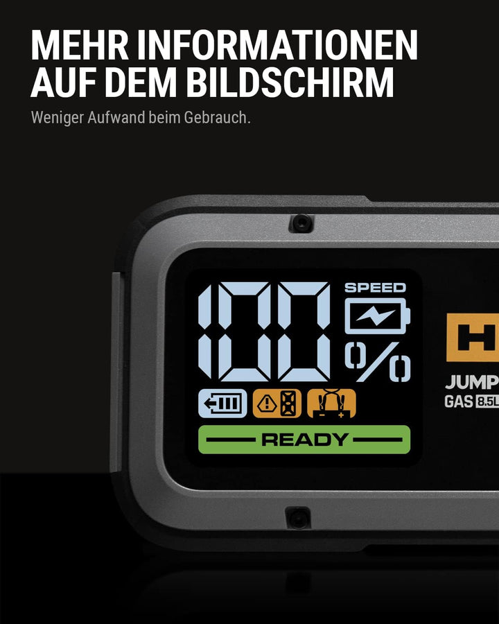 HULKMAN Alpha 85 Starthilfe Powerbank 2000A 20000mAh Auto Starter fĂŒr bis zu 8,5L Benzin und 6L Dies