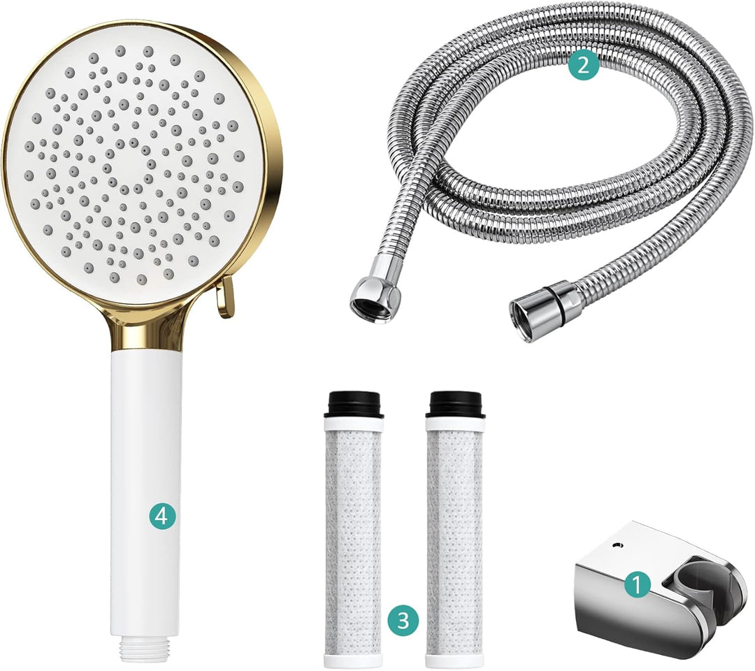 EMKE Duschkopf mit Schlauch, Wassersparender Duschkopf druckerhöhend mit Filter, 1.5m Schlauch und H
