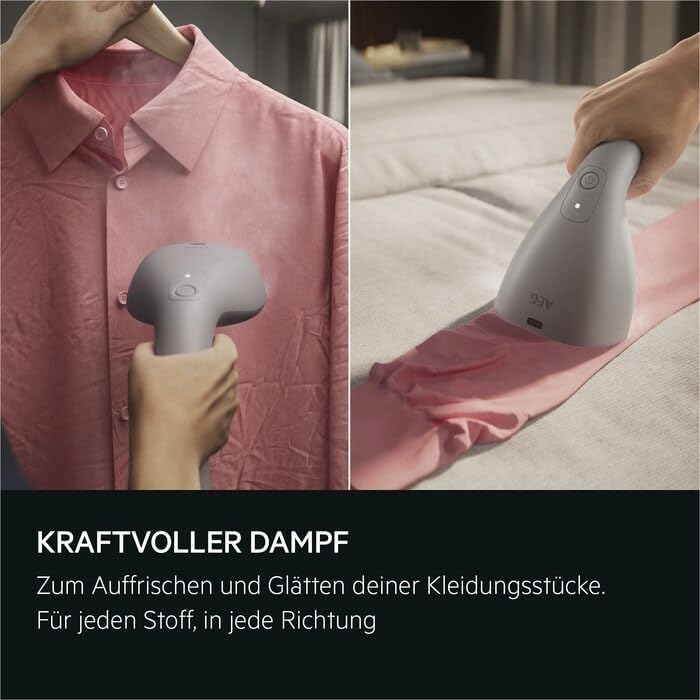 AEG Dampfbürste / Reisebügeleisen / schnell einsatzbereit / Entknittern / Auffrischen/Glätten / Aufd