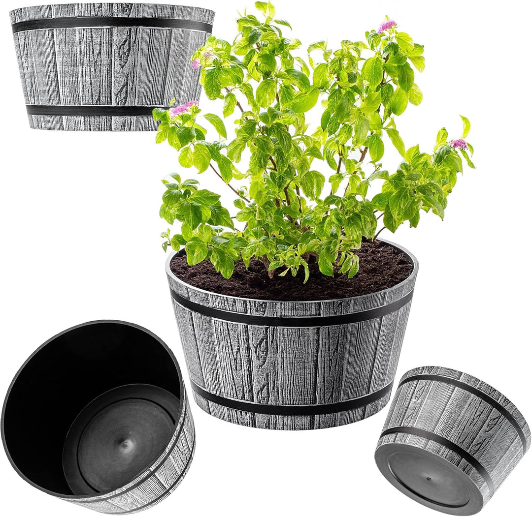 KADAX Blumentopf, Blumenkübel aus Kunststoff, runder Pflanzkübel, Innen- und Aussenbereich, Übertopf