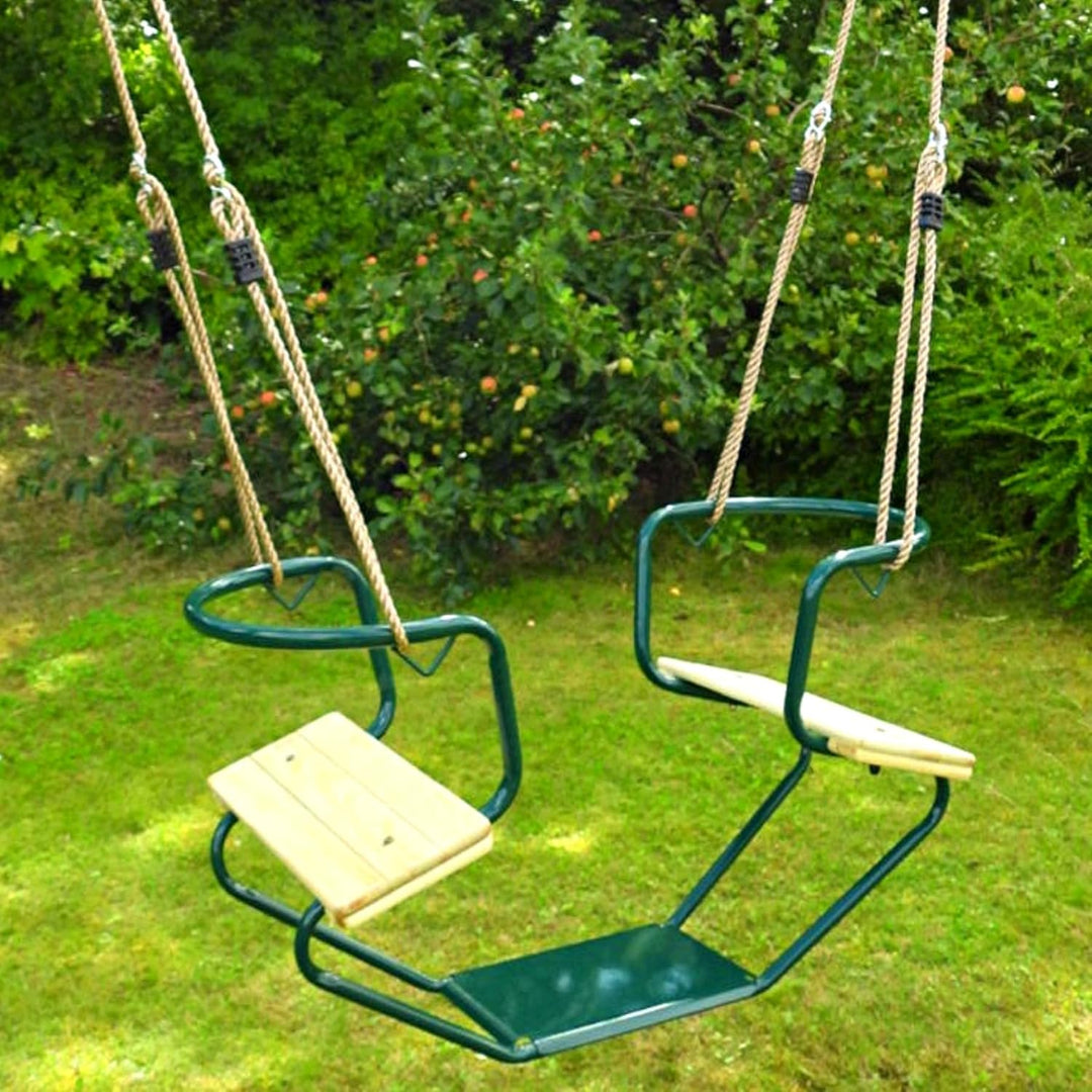 Loggyland Doppelschaukel Schiffsschaukel Schaukel für 2 Kinder (grün), Grün