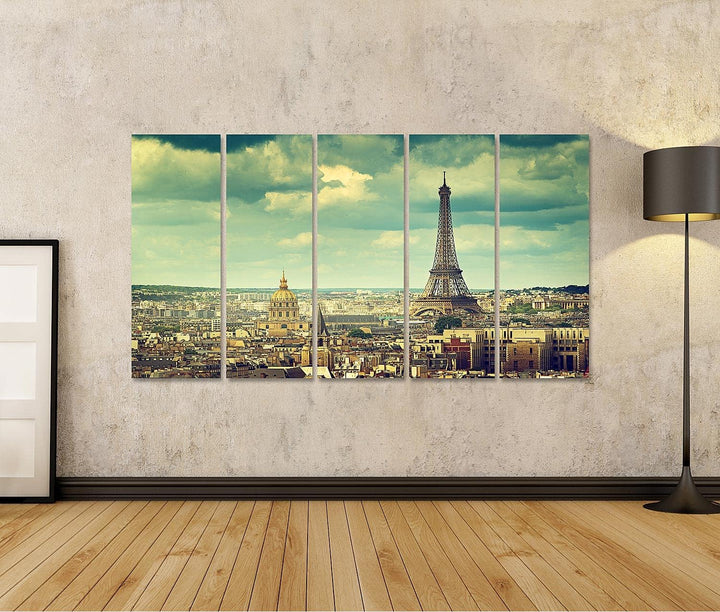 islandburner Bild auf Leinwand Eiffelturm Frankreich Blauer Himmel Blick Auf Paris Bilder Wandbilder