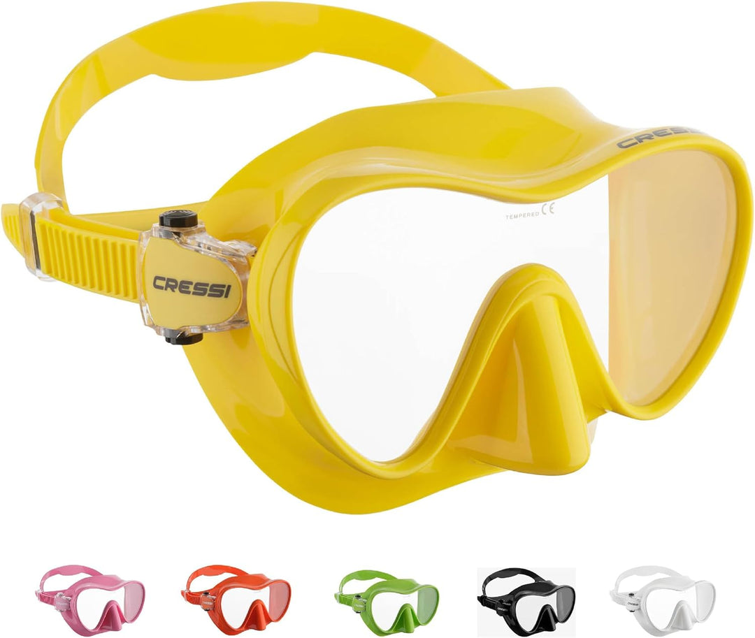 Cressi F1 - Rahmenlose Maske oder Rahmenlose Maske + Schnorchel Dry Combo Set zum Tauchen und Schnor