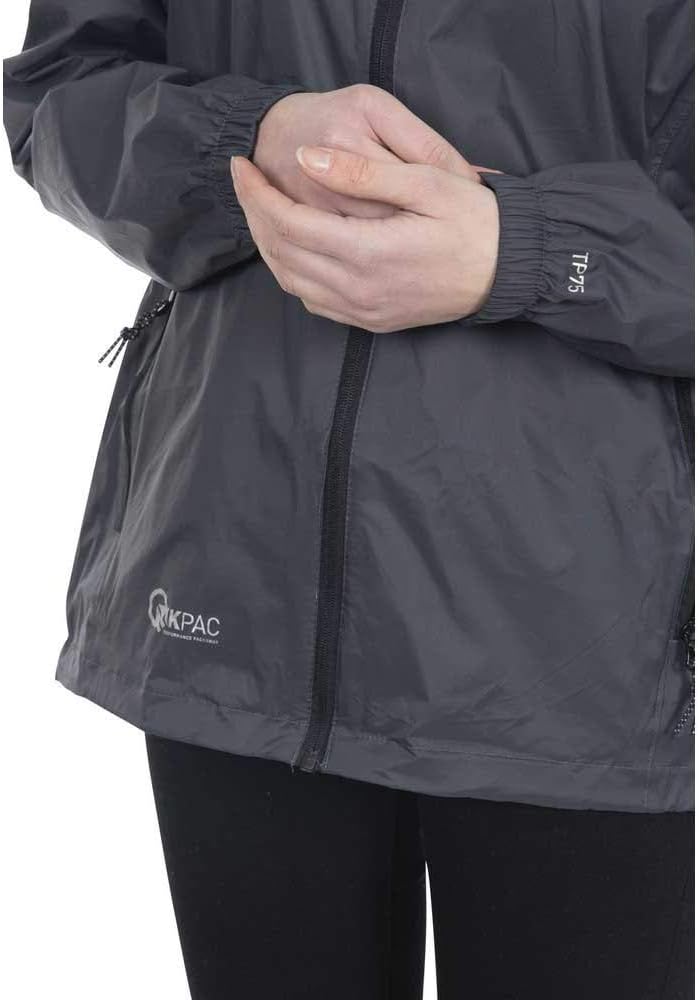 Trespass Unisex Erwachsene Qikpac Jacket Kompakt Zusammenrollbare Wasserdichte Regenjacke 3XS Grau (