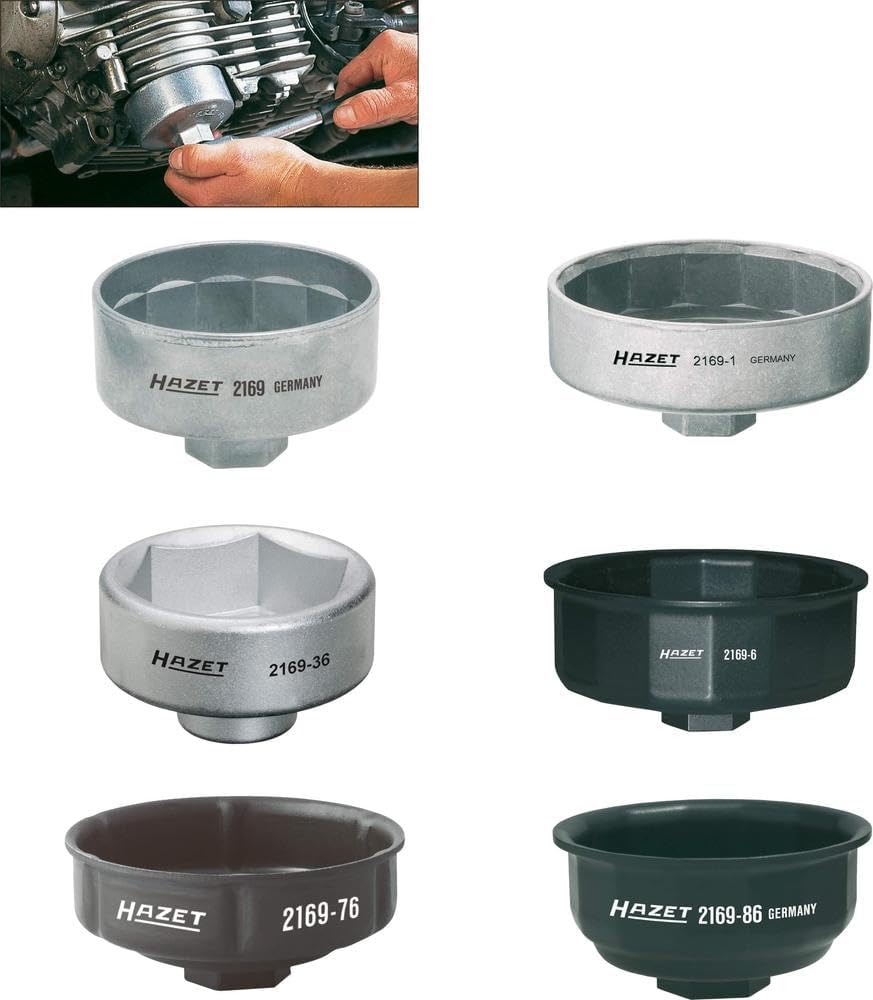 HAZET Öl-Filter-Schlüssel 2169-6 I passendes Werkzeug für verschiedene Ölfilter mit einem Durchmesse