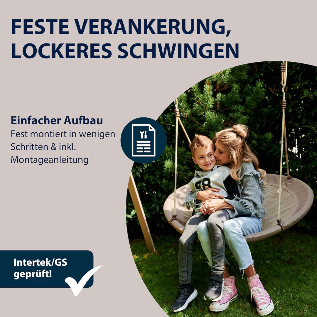 HUDORA Nestschaukel Lounge - Höhenverstellbare Nestschaukel mit 90/110cm Durchmesser für bis zu 150k