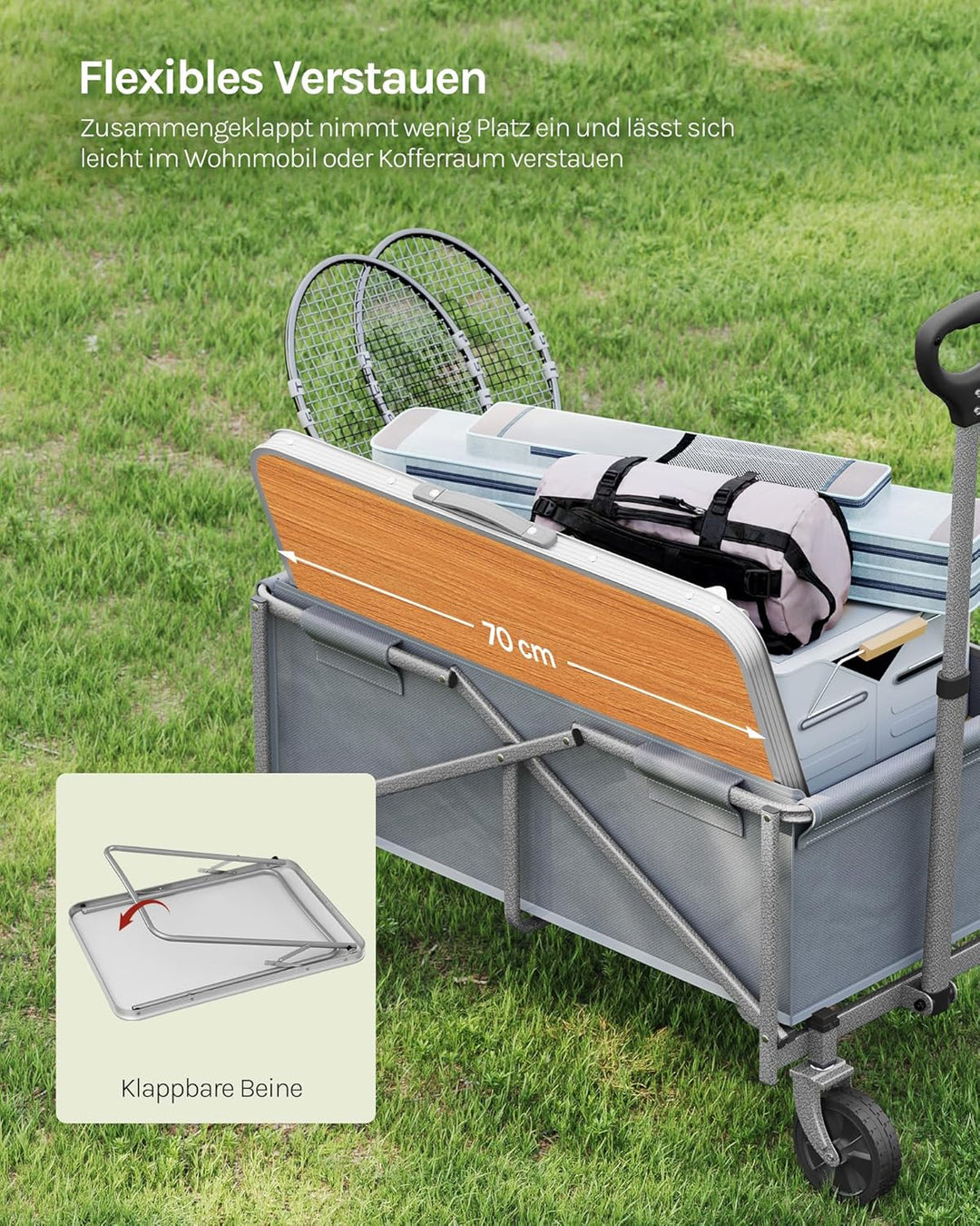 WOLTU Campingtisch Klapptisch Reisetisch mit Griff, 70x50x60cm(LxBxH) zusammenklappbar Gartentisch a