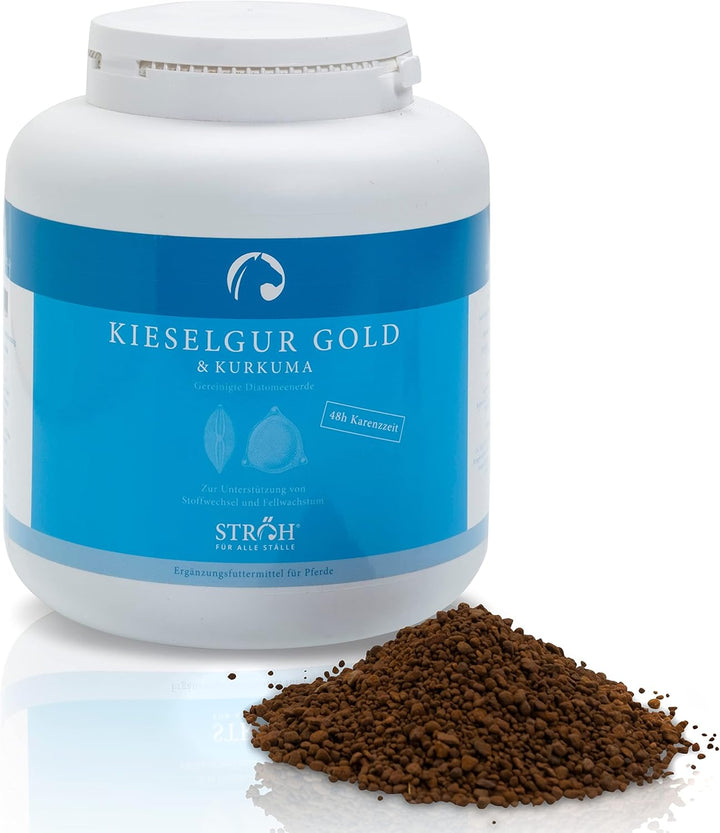 STRÖH Kieselgur Gold & Algen Pferd (1,7kg) • Zur Unterstützung von Stoffwechsel & Fellwachstum • Min